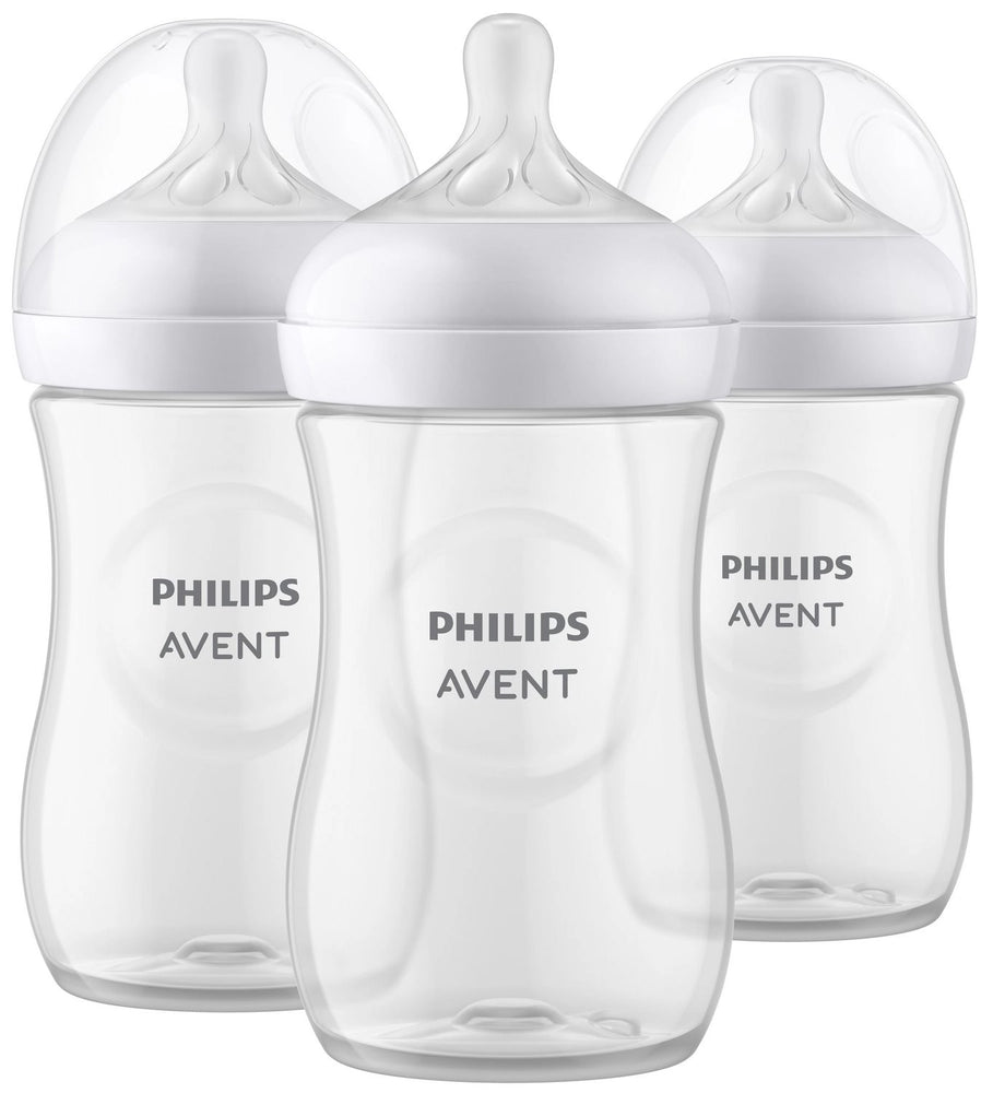 Avent Natural Bottle Clear 9oz - 1M+ 3pack