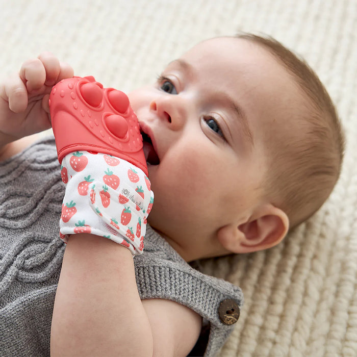 Itzy Ritzy Pop Teething Mitt - Strawberry