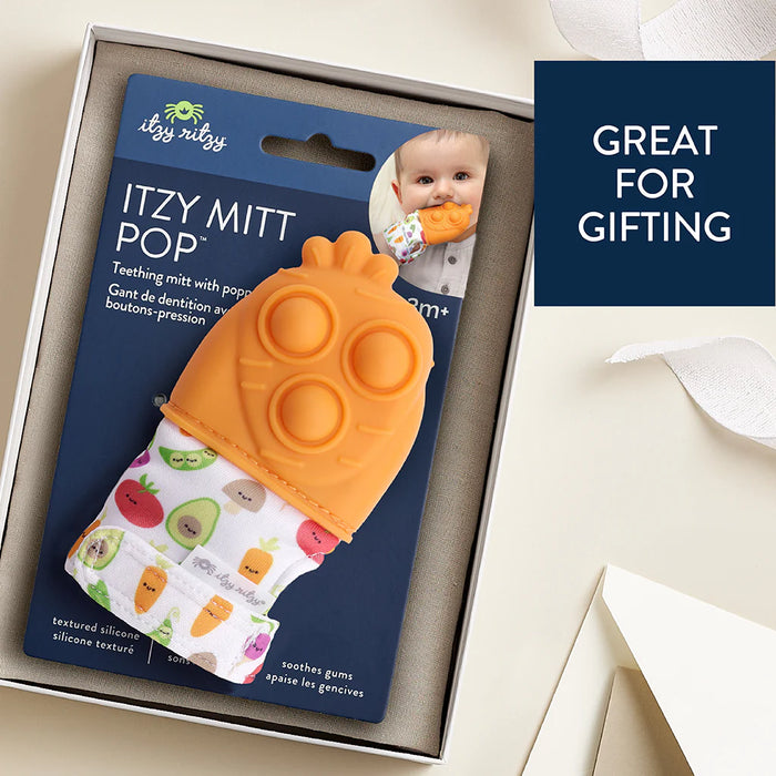 Itzy Ritzy Pop Teething Mitt - Carrot