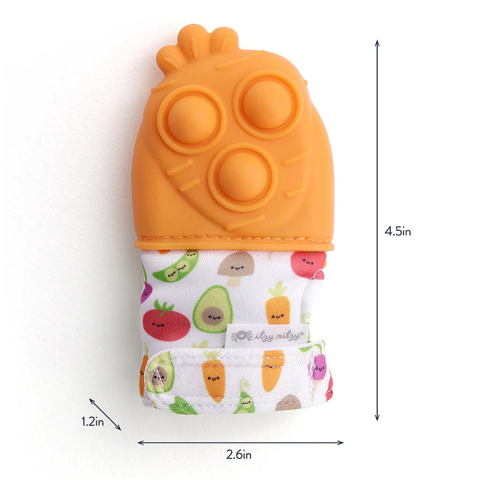 Itzy Ritzy Pop Teething Mitt - Carrot