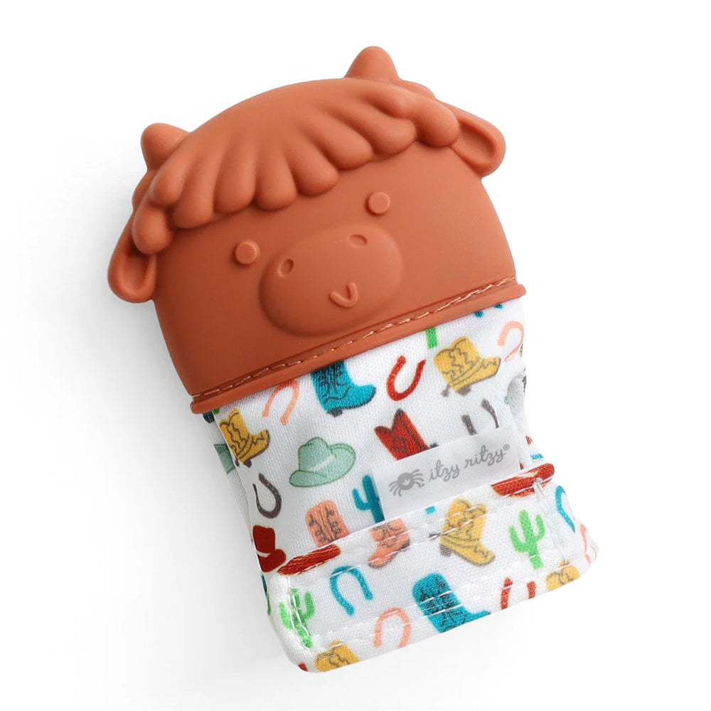 Itzy Ritzy Silicone Teething Mitts Cow