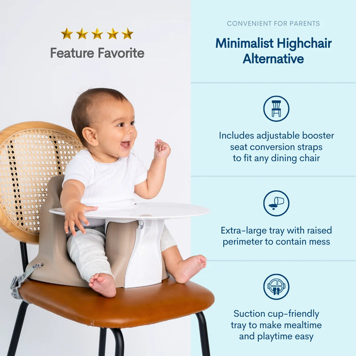 Upseat Baby Floor and Booster Seat with Tray - Taupe