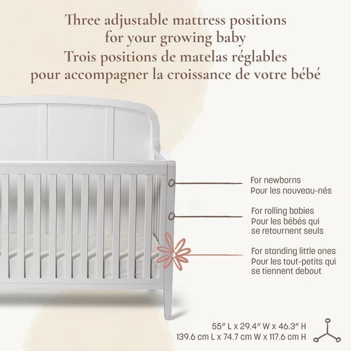 Little Seeds Briar Headboard Crib - True White Paint