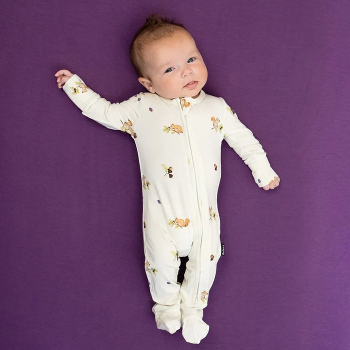 Belan.J Footed Zipper Sleeper - Squirrels