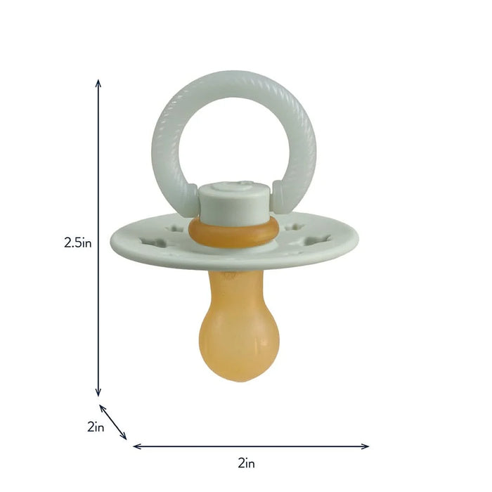 Itzy Ritzy Natural Rubber Pacifier Glow In The Dark 2pk - Sage and Gray