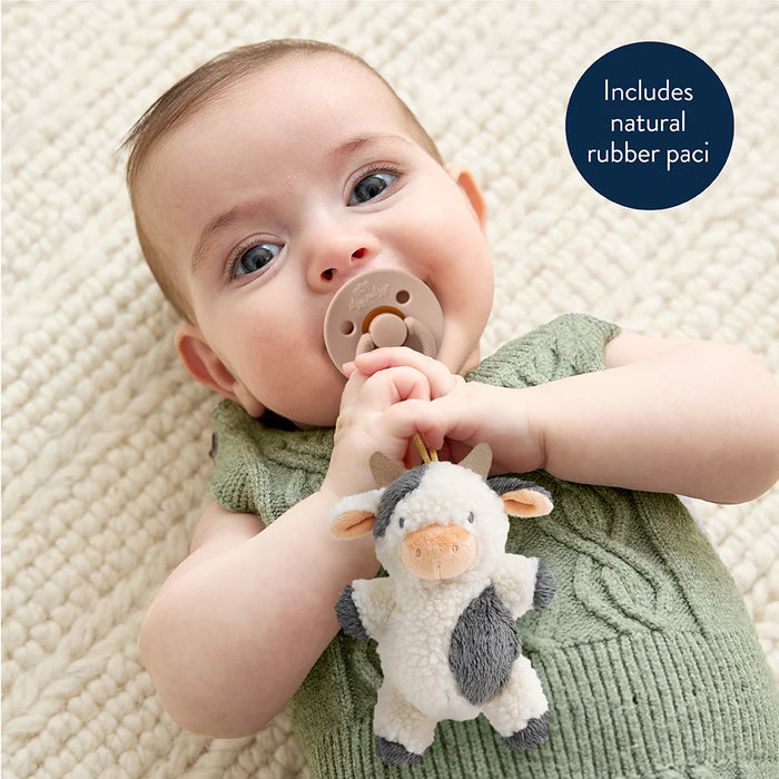 Itzy Ritzy Pacifier Cow With Natural Rubber 0-6M
