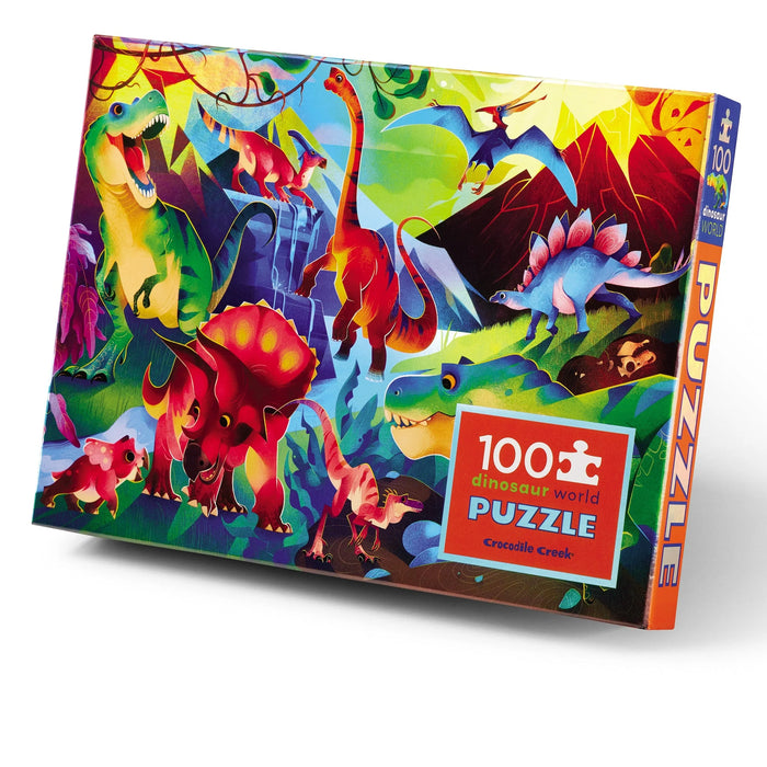Crocodile Creek 100Pc Holographic Puzzle - Dinosaur World