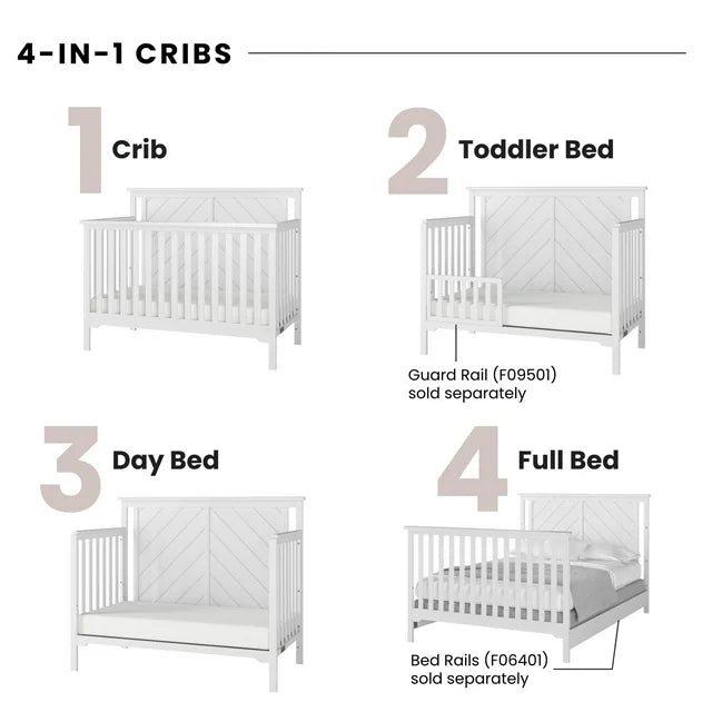 Child Craft Hampton Flat 4-in-1 Crib - Matte White