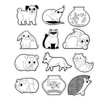 Crocodile Creek Coloring Stickers - Playful Pets