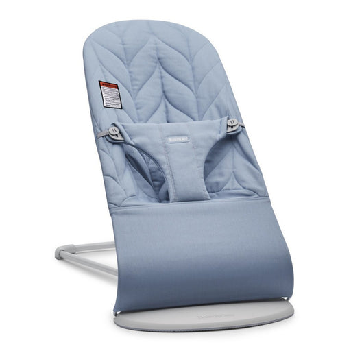 BABYBJÖRN Bouncer Bliss, Light Grey Frame - Petal Quilt, Blue