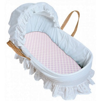 Ben & Noa Bassinet Sheet - Lilac Lattice