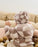 7am Hooded Cardigan Checkers Fuzzy- Ecru & Taupe 6-12M