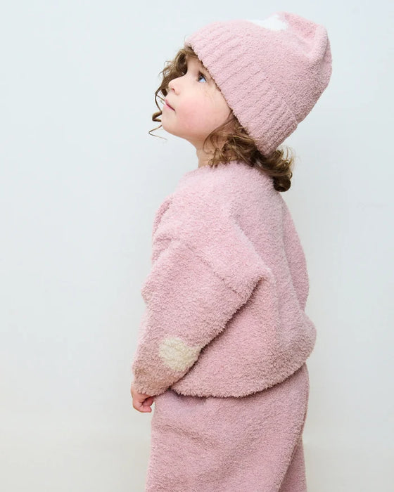 7am Heart Sweater-Ash Rose & Ecru 1-2T