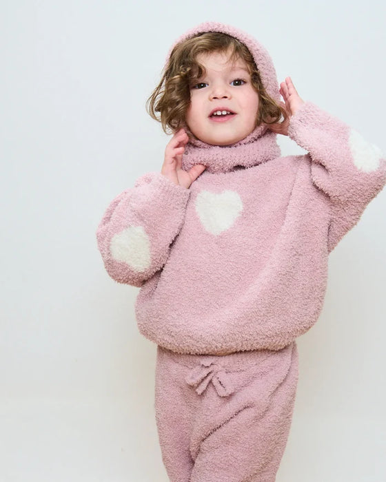 7am Heart Sweater-Ash Rose & Ecru 2-3T
