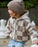 7am Hooded Cardigan Checkers Fuzzy- Ecru & Taupe 1-2T