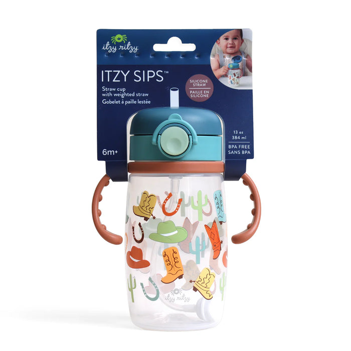 Itzy Ritzy Sips Straw Cup w/ Snap Close Lid - Giddy Up! 807201909