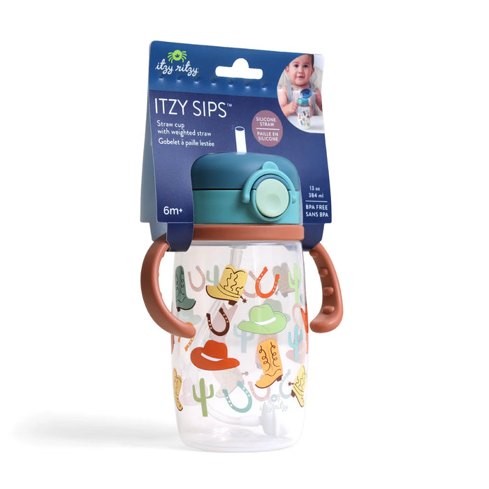 Itzy Ritzy Sips Straw Cup w/ Snap Close Lid - Giddy Up! 807201909