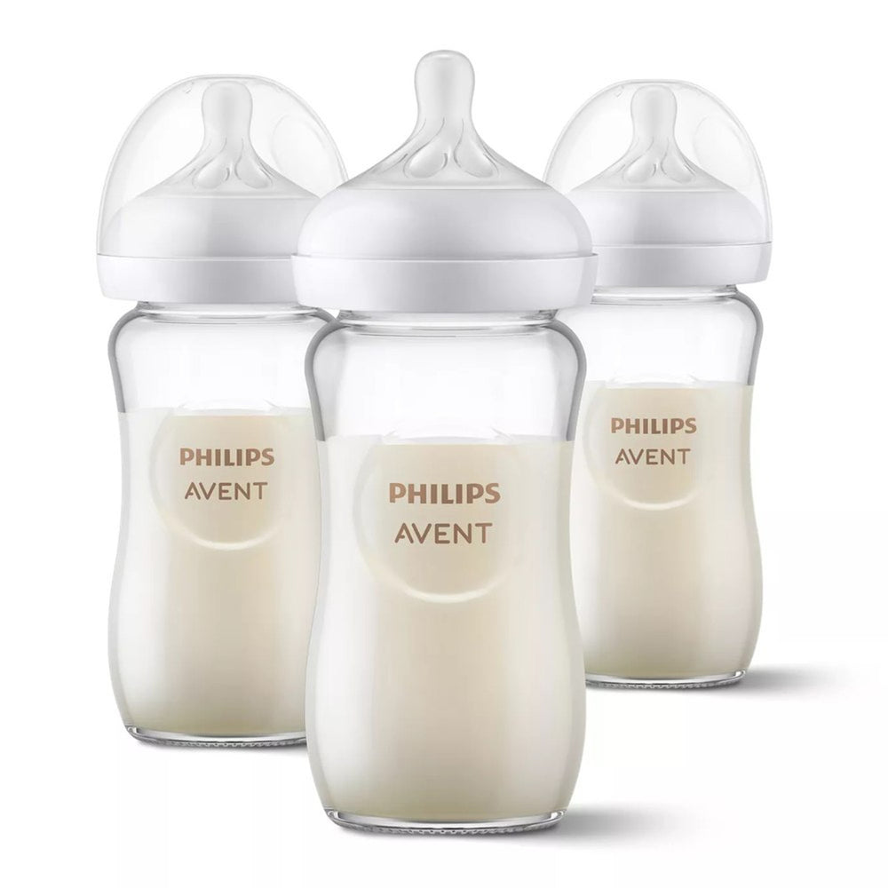 Avent Glass Natural Bottle 3pk 8oz - 1M+