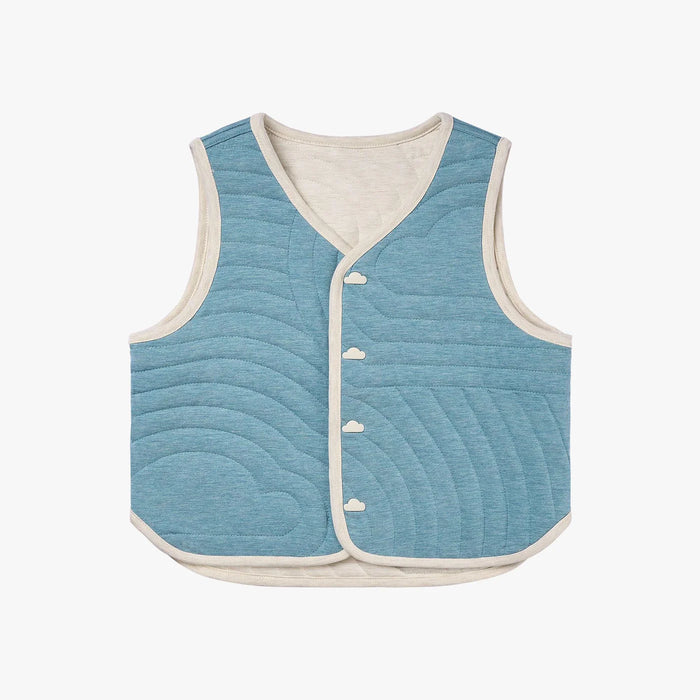 Petite Revery Quilted Reversible Vest - Nimbus Cloud