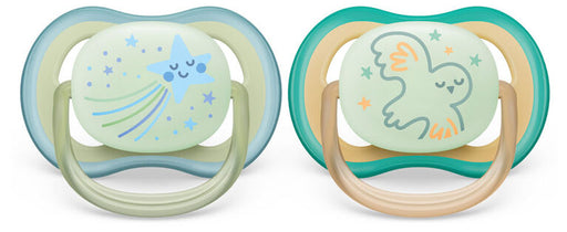 Avent Ultra Air Pacifier Night 2pk 0-6M - Star+Owl