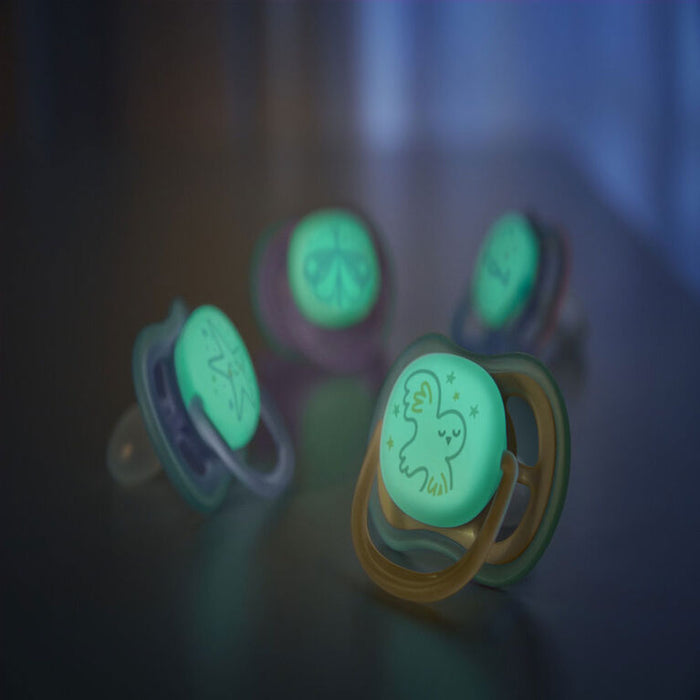 Avent Ultra Air Pacifier Night 2pk 0-6M - Star+Owl