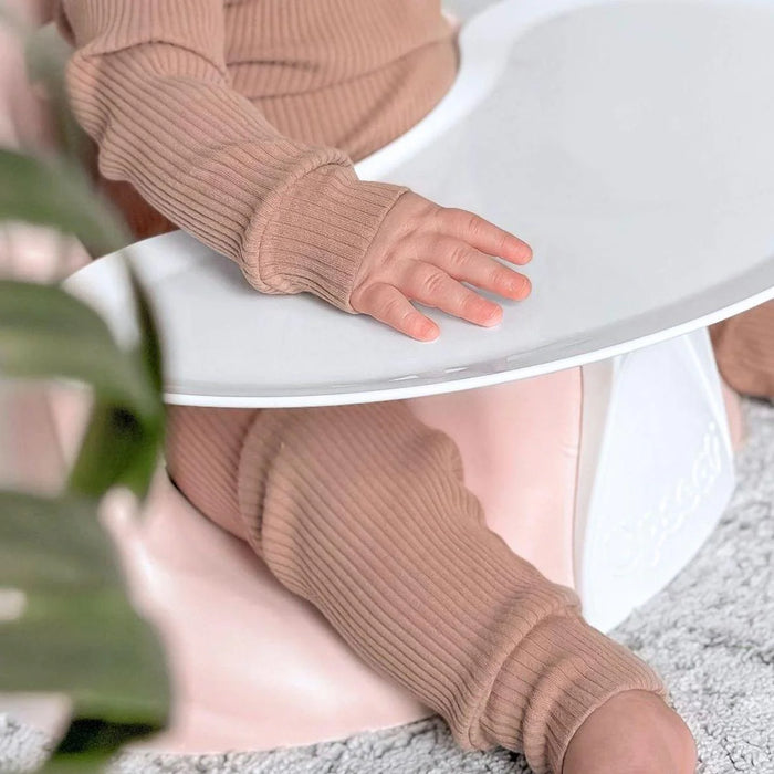 Upseat Baby Floor and Booster Seat with Tray - Pink