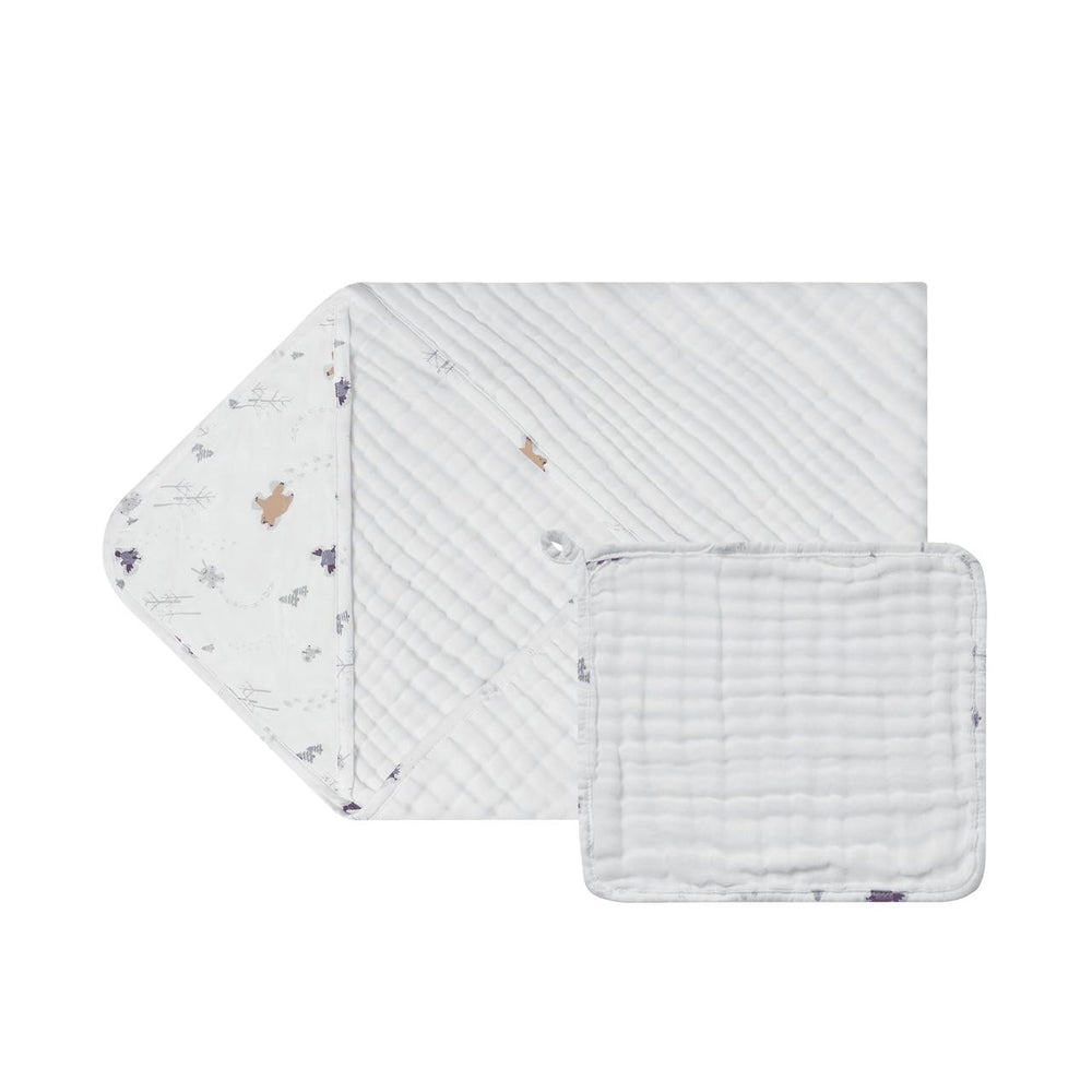 Nest Designs 9-Layer Hooded Towel - Snow Angels 90x90cm