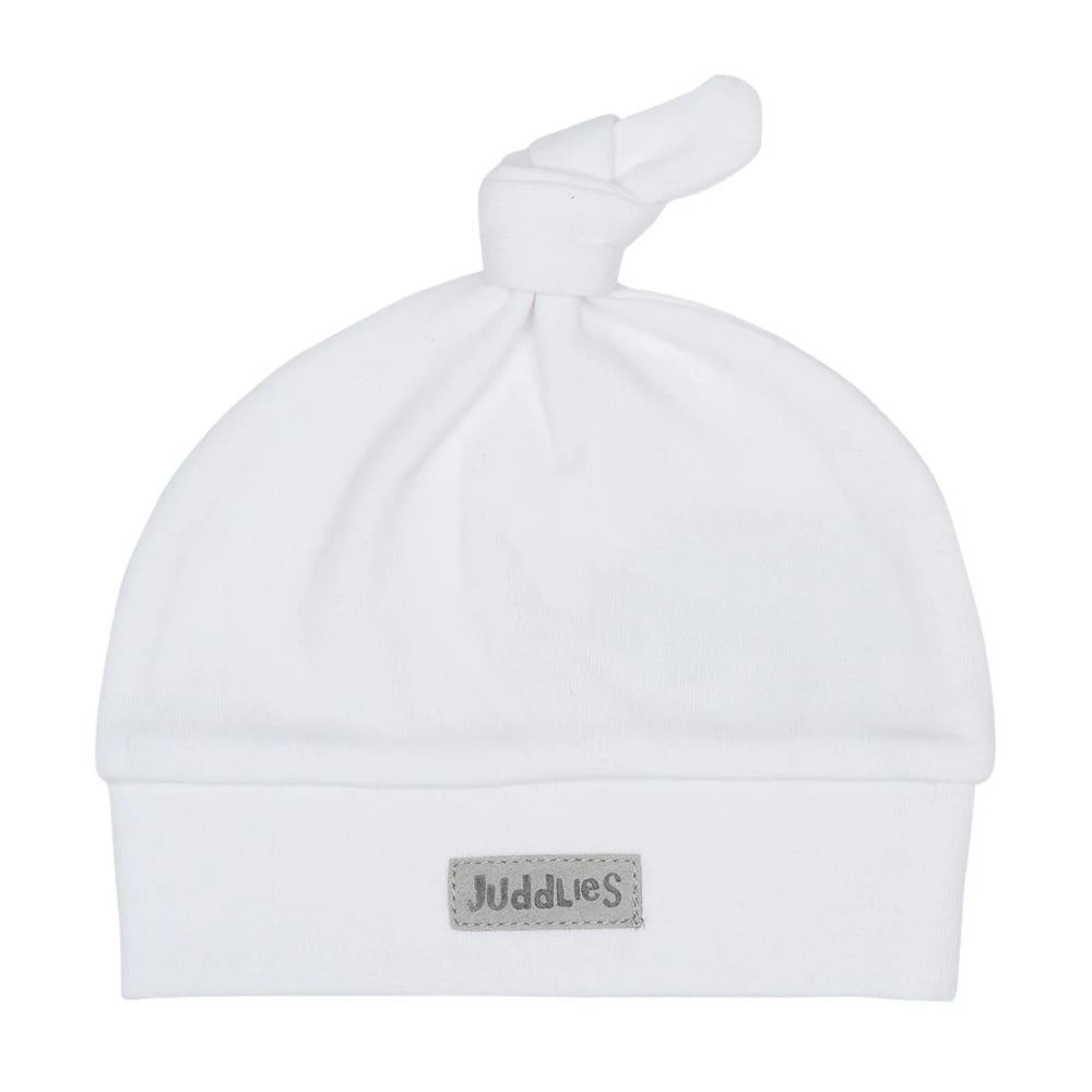 Juddlies Newborn Cap White Grey
