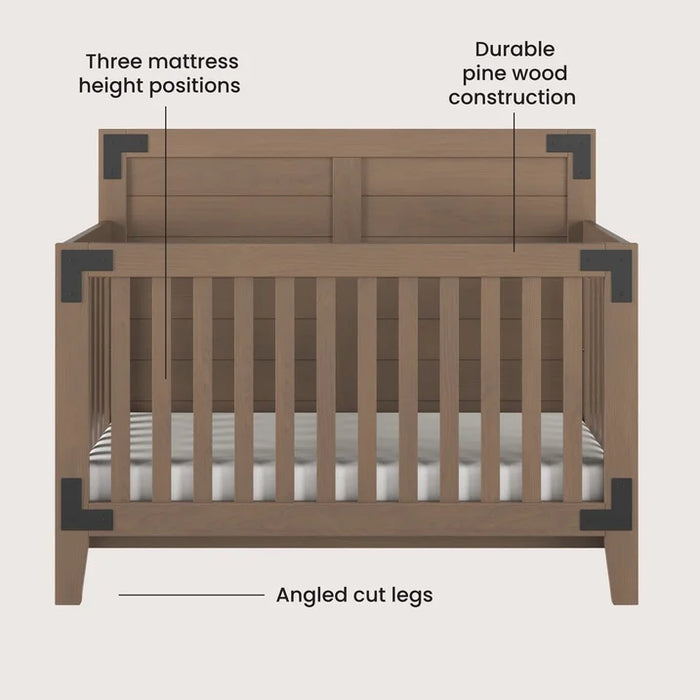 Child Craft Lucas 4-in-1 Crib - Dusty Heather