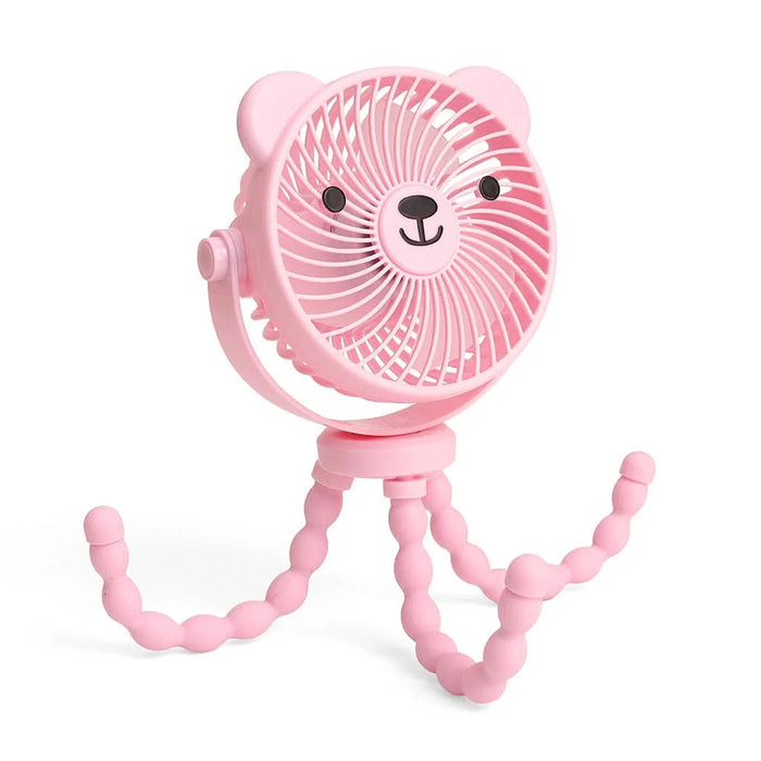 Itzy Ritzy Itzy Breeze 3 Speed Stroller Fan - Bear Pink