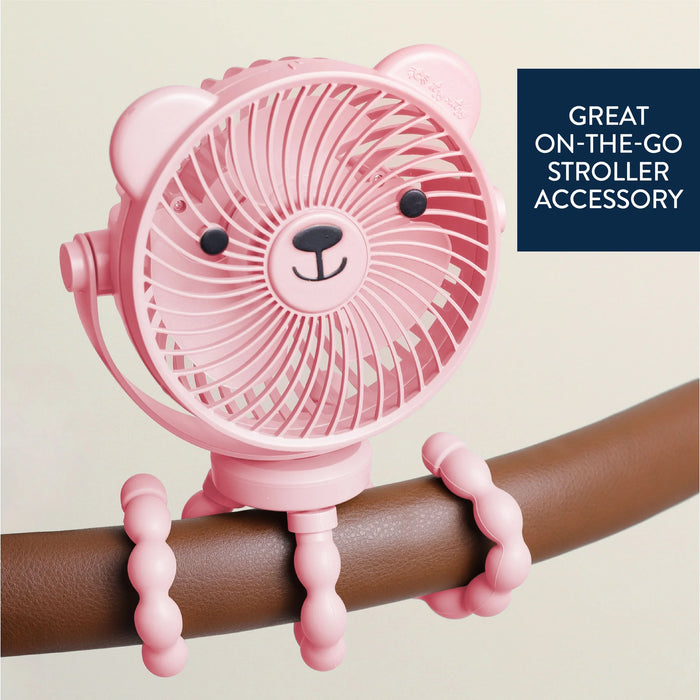 Itzy Ritzy Itzy Breeze 3 Speed Stroller Fan - Bear Pink