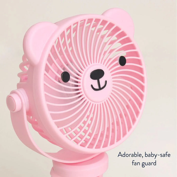 Itzy Ritzy Itzy Breeze 3 Speed Stroller Fan - Bear Pink