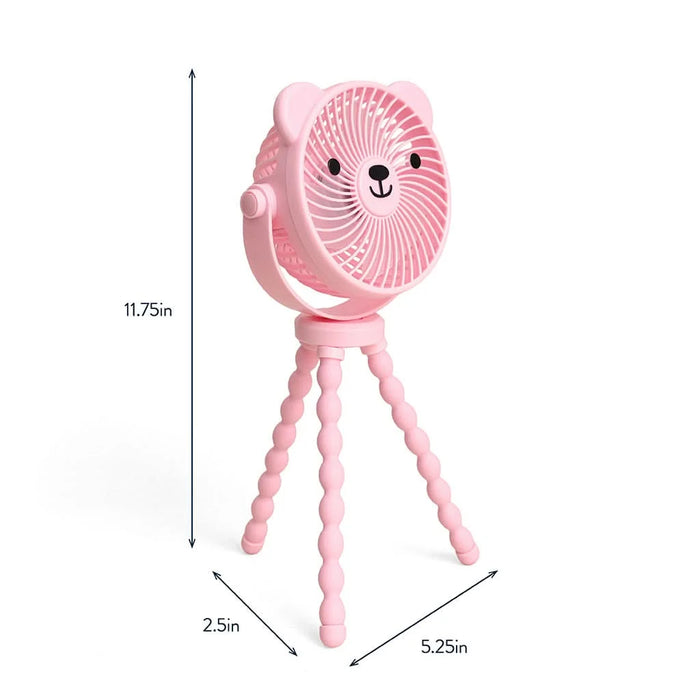 Itzy Ritzy Itzy Breeze 3 Speed Stroller Fan - Bear Pink
