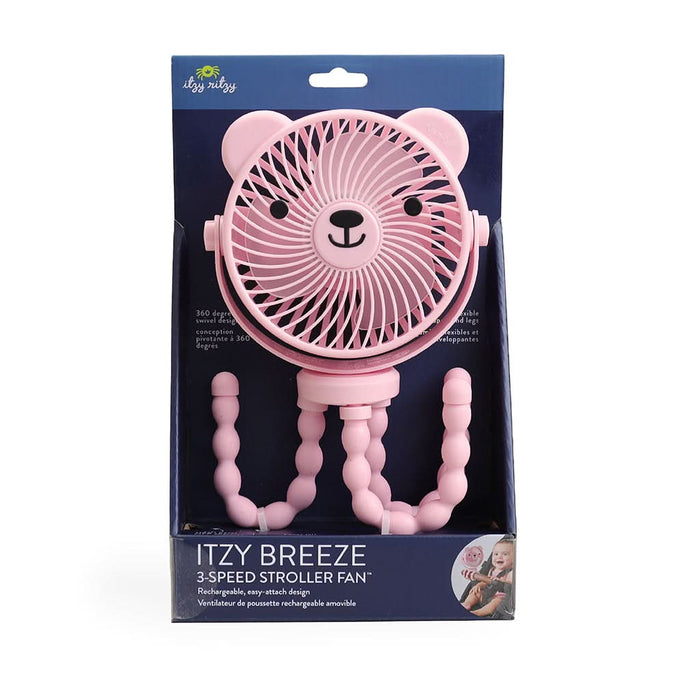 Itzy Ritzy Itzy Breeze 3 Speed Stroller Fan - Bear Pink
