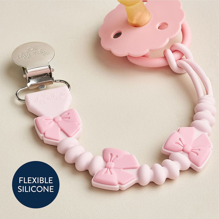 Itzy Ritzy Paci Strap Plus Silicone - Pink Bows 705101879