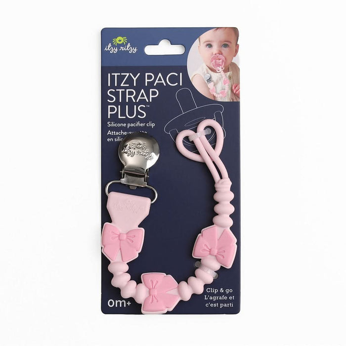 Itzy Ritzy Paci Strap Plus Silicone - Pink Bows 705101879