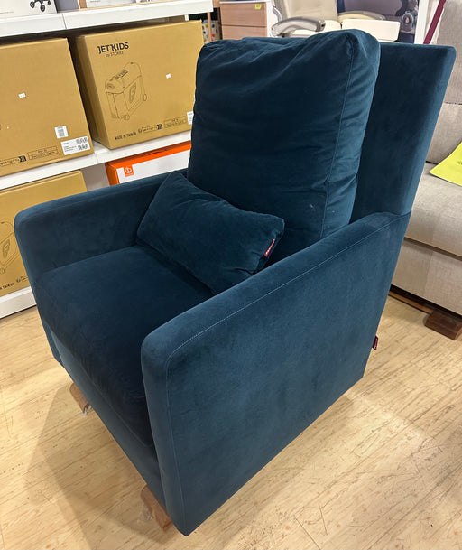 Monte Como Glider - Blue Velvet/Walnut (Floormodel/IN STORE PICK UP ONLY)