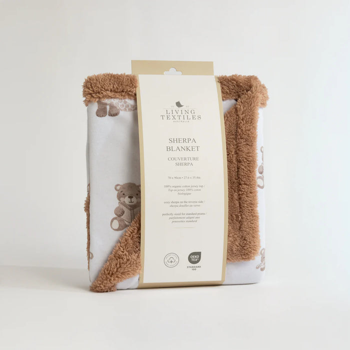 Living Textiles Sherpa Blanket - Cuddly Bear