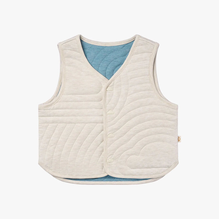Petite Revery Quilted Reversible Vest - Nimbus Cloud