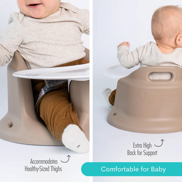 Upseat Baby Floor and Booster Seat with Tray - Taupe