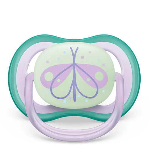 Avent Ultra Air Pacifier Nighttime 0-6M 2pk - Lilac Dragonfly/Dreams