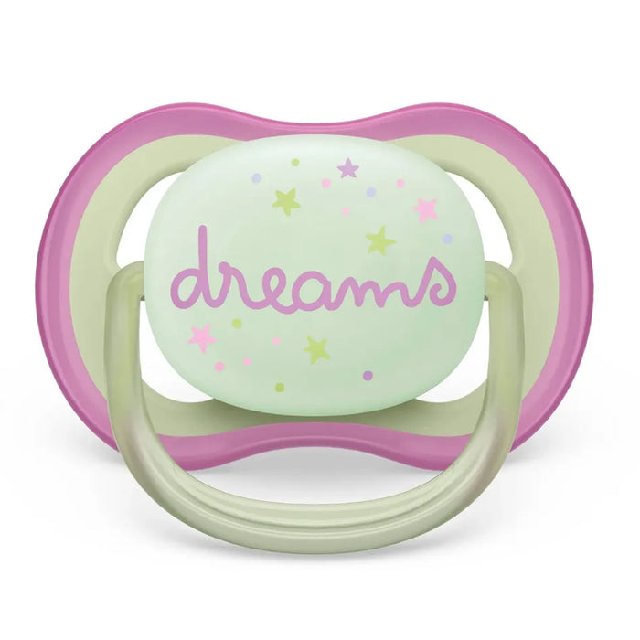 Avent Ultra Air Pacifier Nighttime 0-6M 2pk - Lilac Dragonfly/Dreams