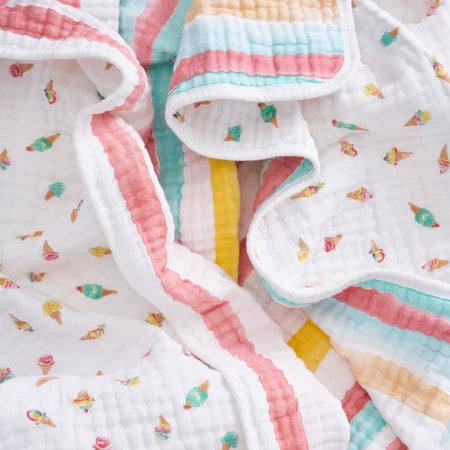 Aden+Anais Muslin Blanket 112x112cm - Ice Cream Dreams