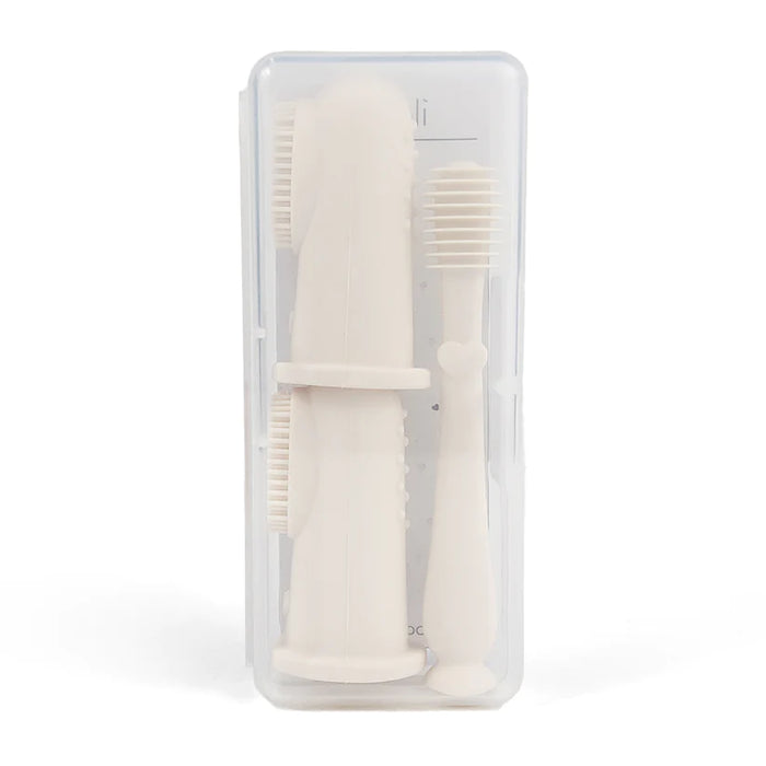 Ali + Oli Baby Finger Toothbrush&Tongue Cleaner - Ivory