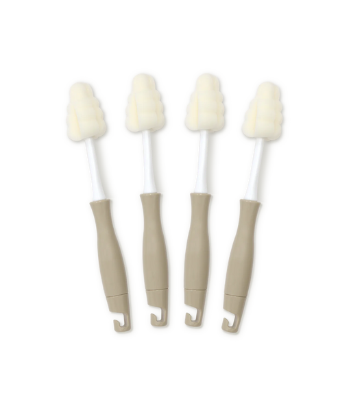 Grosmimi All In One Foam Brush for Bottle & Teat 4pcs - Mocha