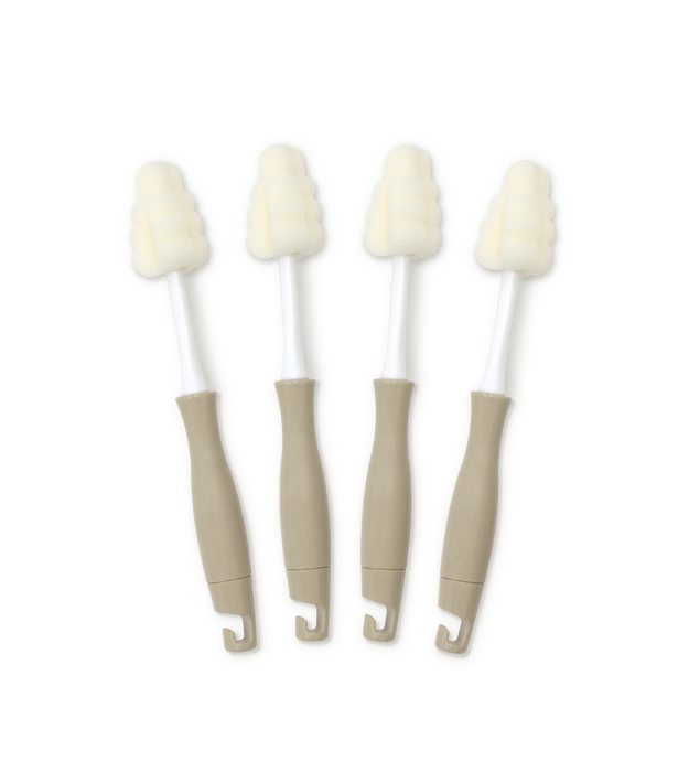 Grosmimi All In One Foam Brush for Bottle & Teat 4pcs - Mocha