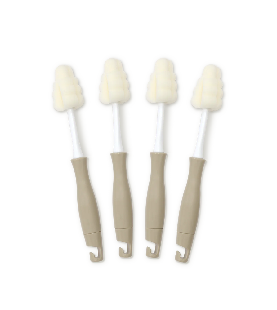 Grosmimi All In One Foam Brush for Bottle & Teat 4pcs - Mocha