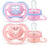 Avent Ultra Air Pacifier 2pk 0-6M - Assorted Animals(Coral/Pink)