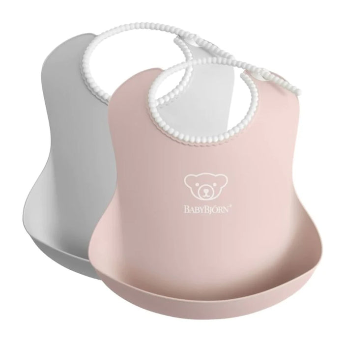 Bjorn Baby Bib 2pk - Grey/Powder Pink