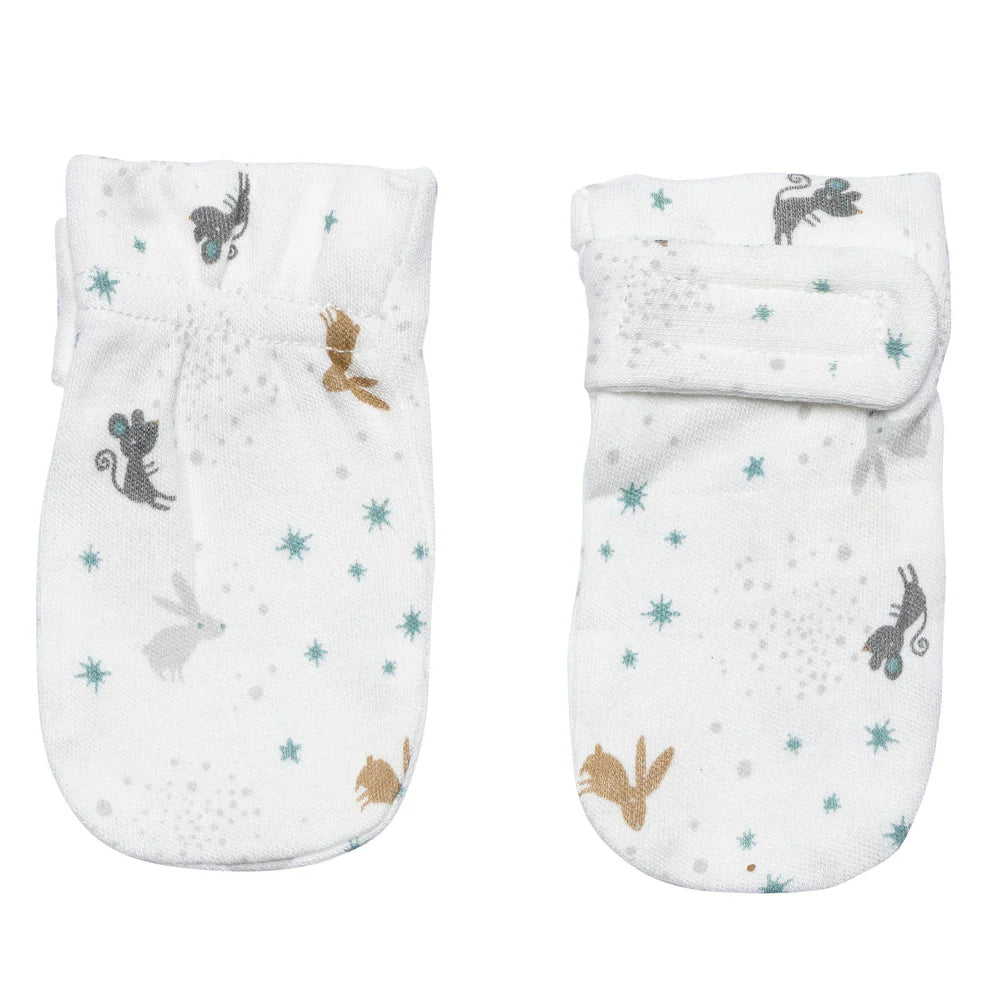 Perlim Pinpin Bamboo Scratch Mittens - Mice